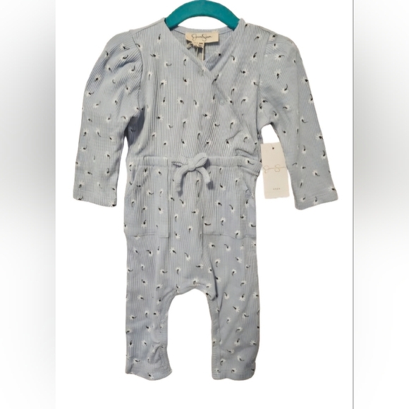 Jessica Simpson Other - Jessica Simpson Luxe Blue and White One Piece Body Suit Baby Size 6-9 Months